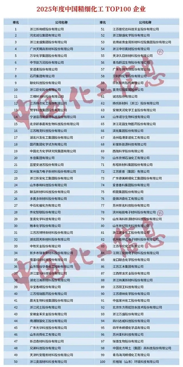 精细化工2025